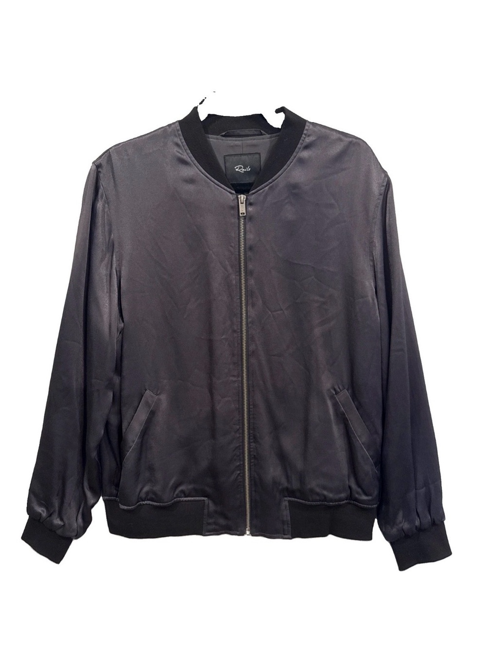 RAILS Full-Zip Satin Lightweight Bomber Jacket Sz M Minimalist Travel Pristine
